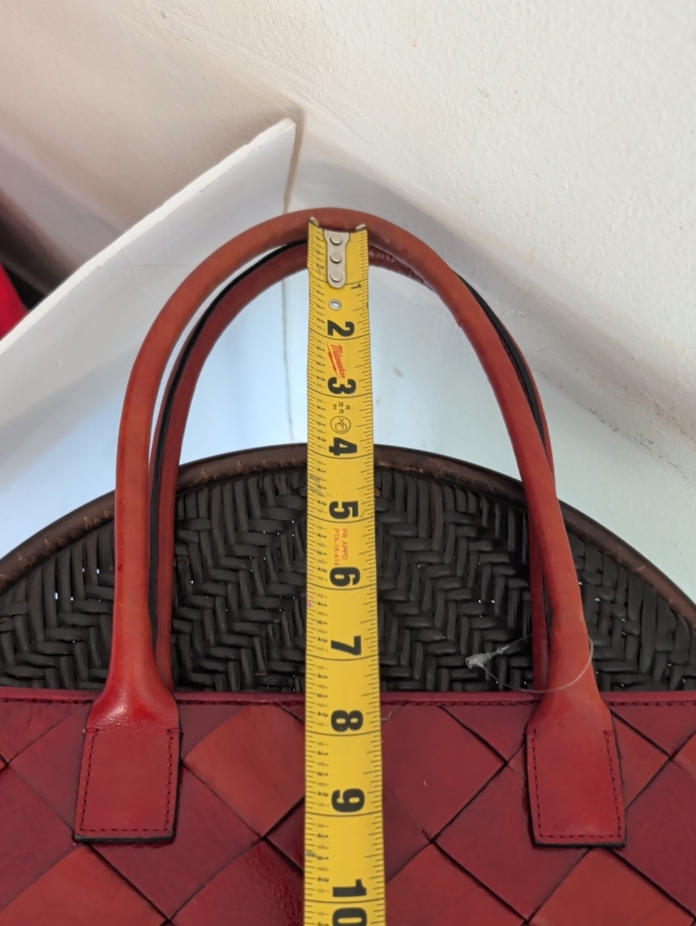 Vintage Wilsons Leather Woven Red Shoulder Bag - Picture 8 of 12